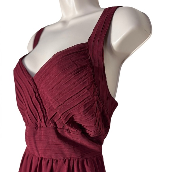 AOFUR WINE RED CHIFFON COCKTAIL maxi EVENING PARTY SWING Bridesmaid DRESS Large - Picture 3 of 16